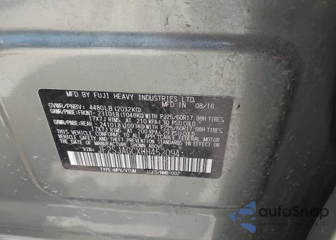 2017 Subaru Forester 2.5I Premium z USA, uszkodzony, nr VIN JF2SJAGCXHH452094